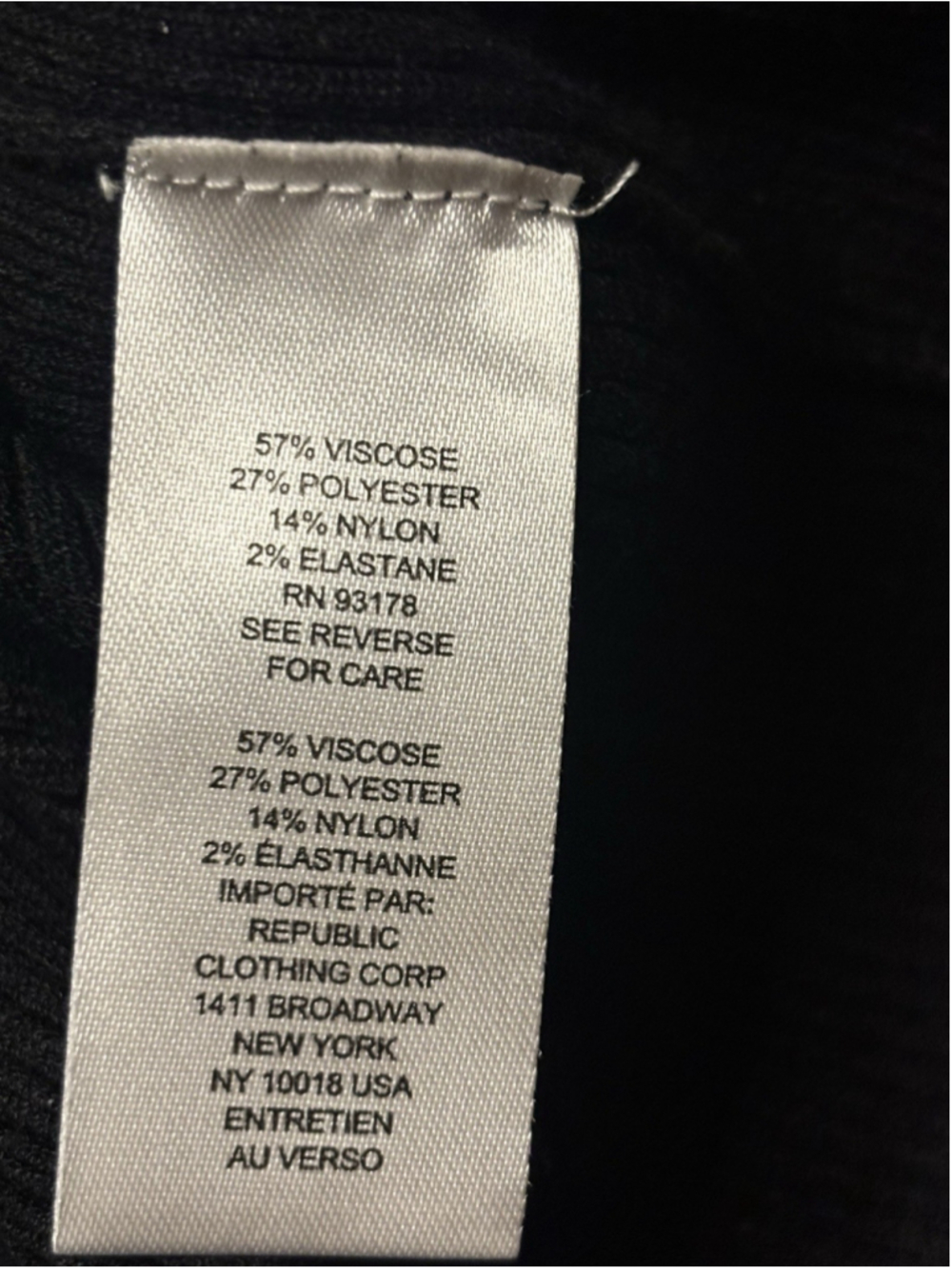 TRUTH by Republic Women’s Small Black Ribbed Knit Cropped Crewneck Stretch Tee - Picture 5 of 5
